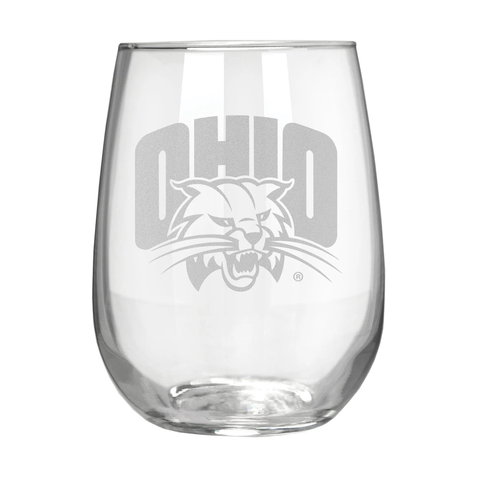 Ohio Bobcats 17 oz. Stemless Wine Glass