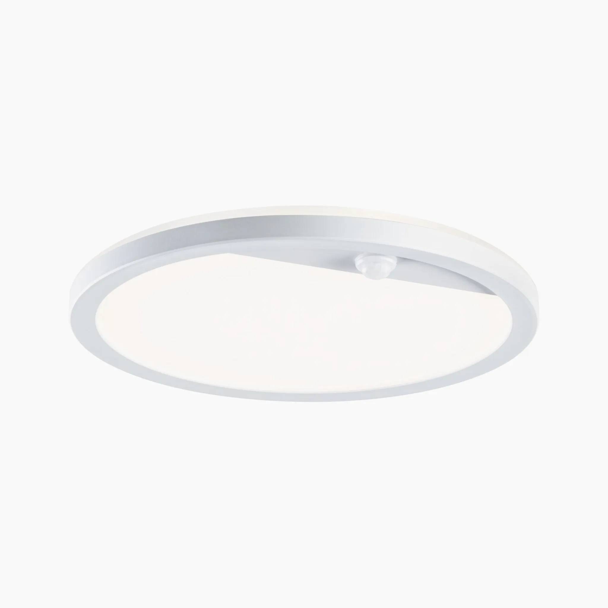 Outdoor Lamina 15.5W LED Backlit Round Wall Light with Motion Detection in White