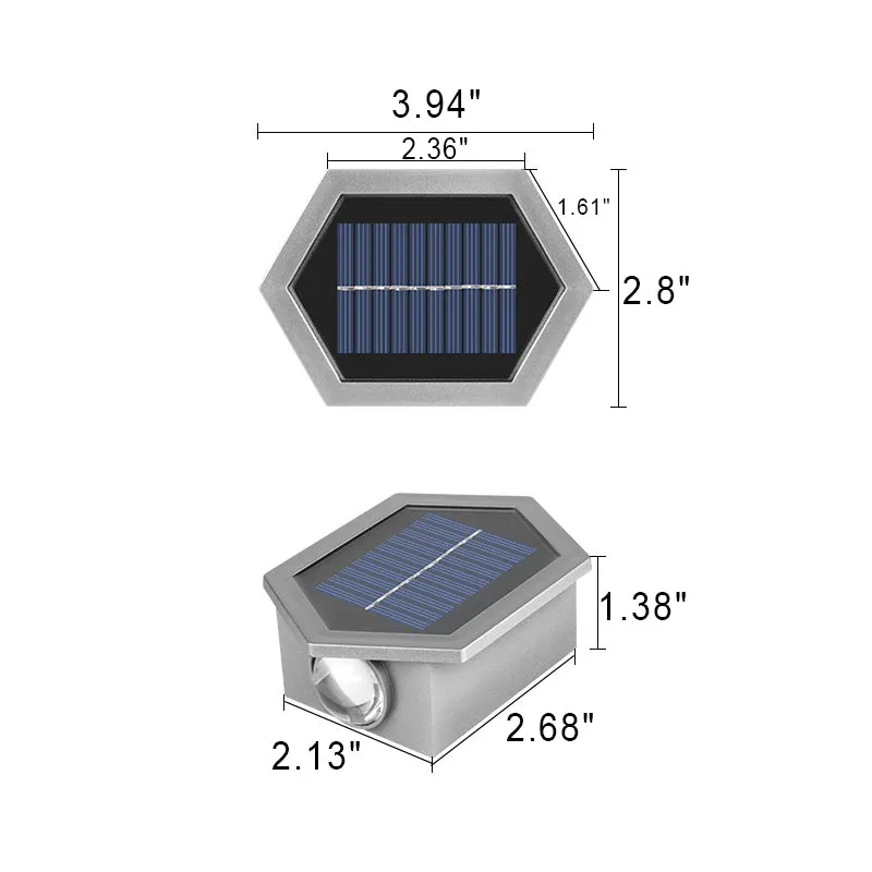 Outdoor Solar Oval Hexagonal Waterproof LED Patio Wall Sconce Lamp