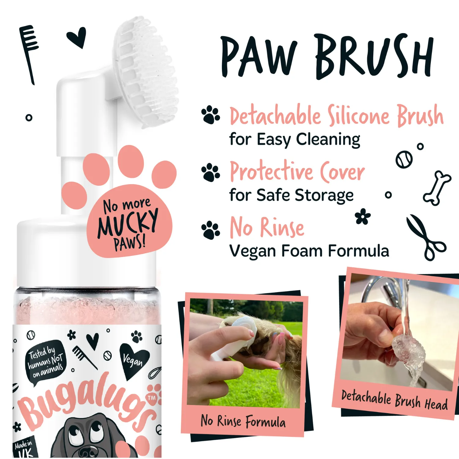 Papaya & Coconut No Rinse Paw Cleaner for Dogs & Cats