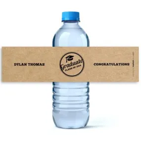 Paper Graduation Water Bottle Labels