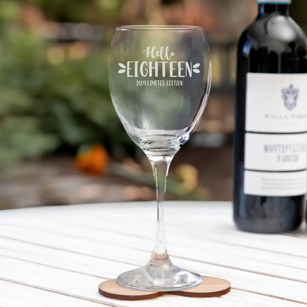 Personalised Birthday Themed Wine Glass