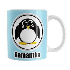 Personalized Adorable Light Blue Penguin Mug