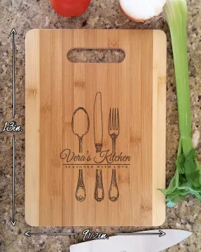 Personalized Kitchen Seasoned With Love Cutting Board Housewarming Christmas Gift Idea For Mothers Day, Kitchen Decor Wall Decor Aunt Sister