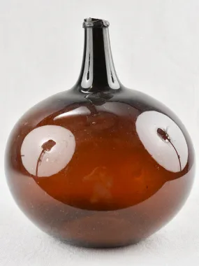 Petit blown glass demijohn - amber 14½"