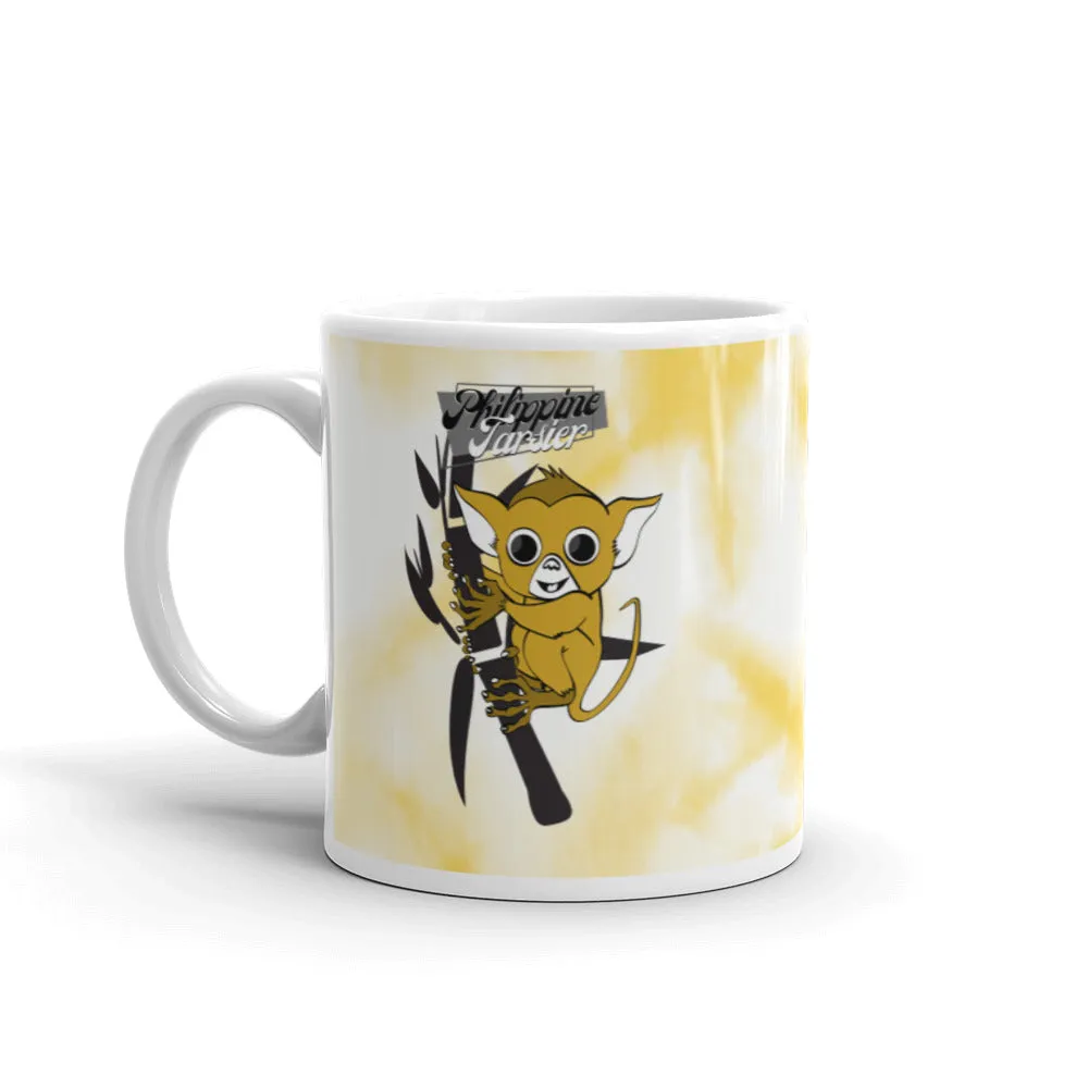 Philippine Tarsier Tye-Die White Glossy Mug