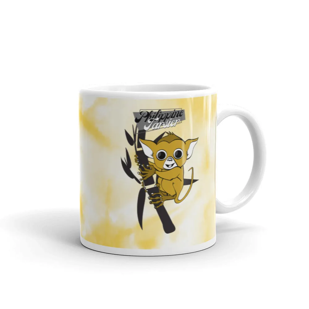 Philippine Tarsier Tye-Die White Glossy Mug