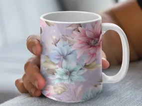 Pretty Multicolored Flowers Coffee Mug, Floral Coffee Cup, Wildflower Mug Gift for Women, Flower Lover Mug