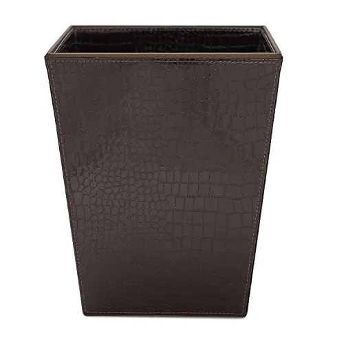 Pure Home   Living Brown Faux Leather Paper Bin