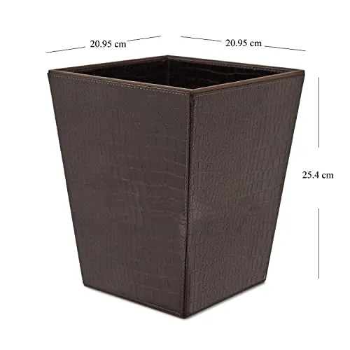 Pure Home   Living Brown Faux Leather Paper Bin