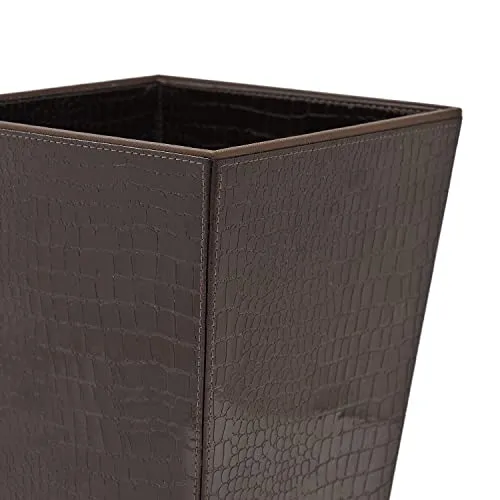 Pure Home   Living Brown Faux Leather Paper Bin