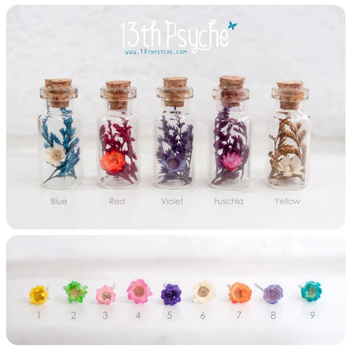 Real dried flowers bottle pendant necklace