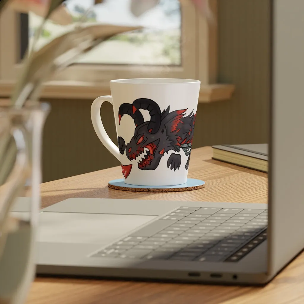 Red Black Dragon Gun Latte Mug, 12oz