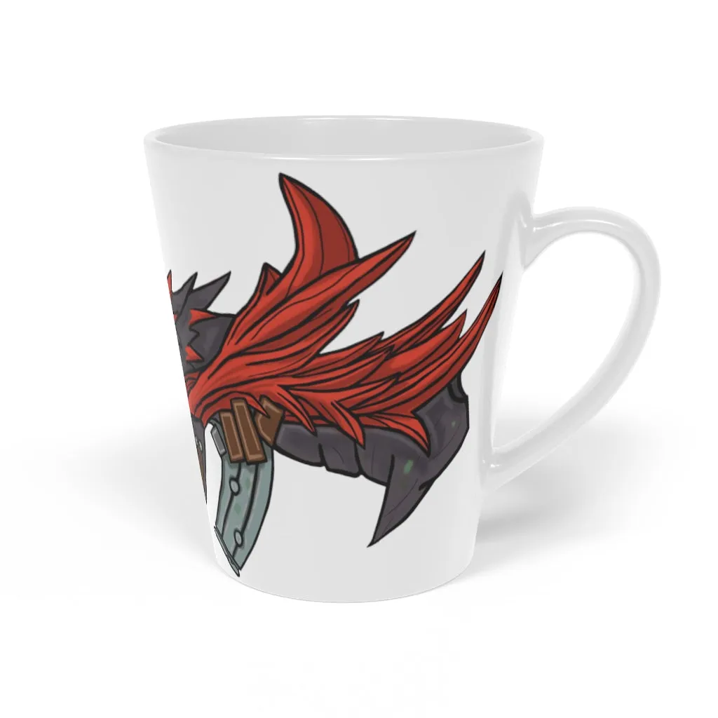 Red Black Dragon Gun Latte Mug, 12oz