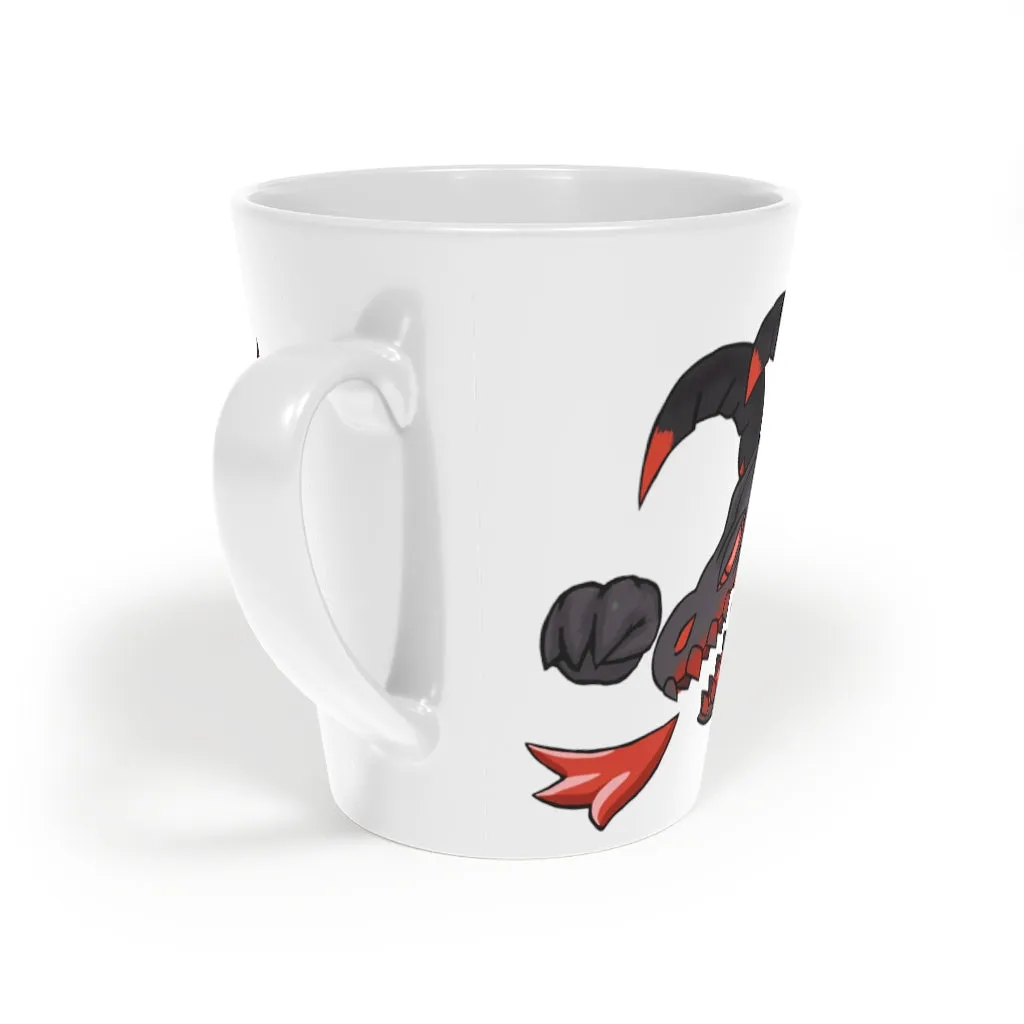 Red Black Dragon Gun Latte Mug, 12oz