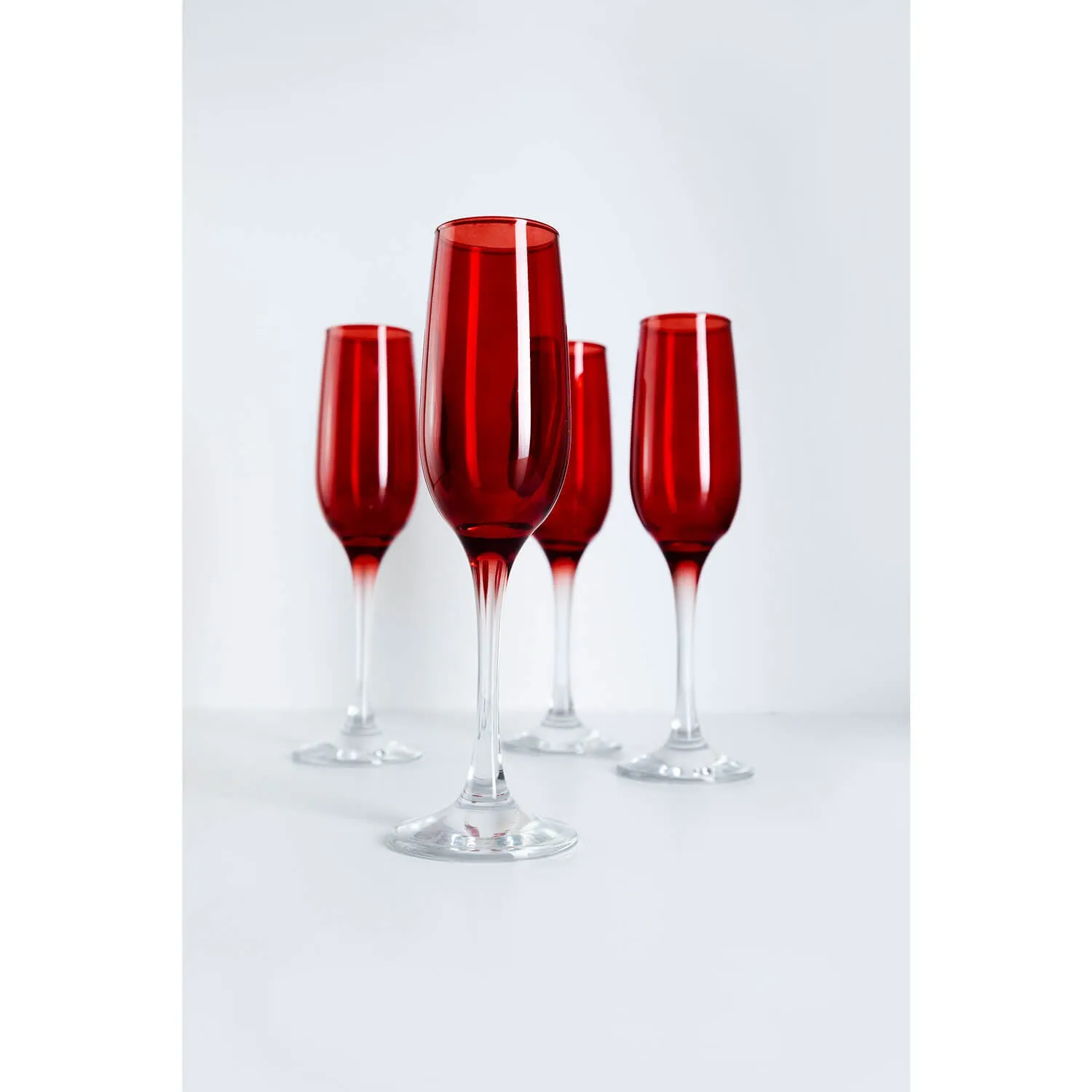 Red Champagne Glass Set of 4