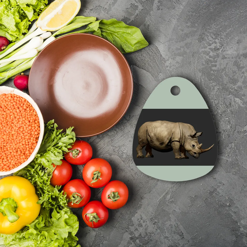 Rhino Character Sublimation Glass Cutting Board