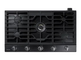 Samsung NA36N7755TG 36" Smart Gas Cooktop with 22K BTU Dual Power Burner in Black Stainless Steel