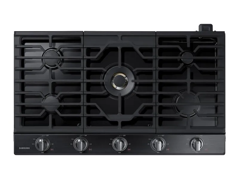 Samsung NA36N7755TG 36" Smart Gas Cooktop with 22K BTU Dual Power Burner in Black Stainless Steel