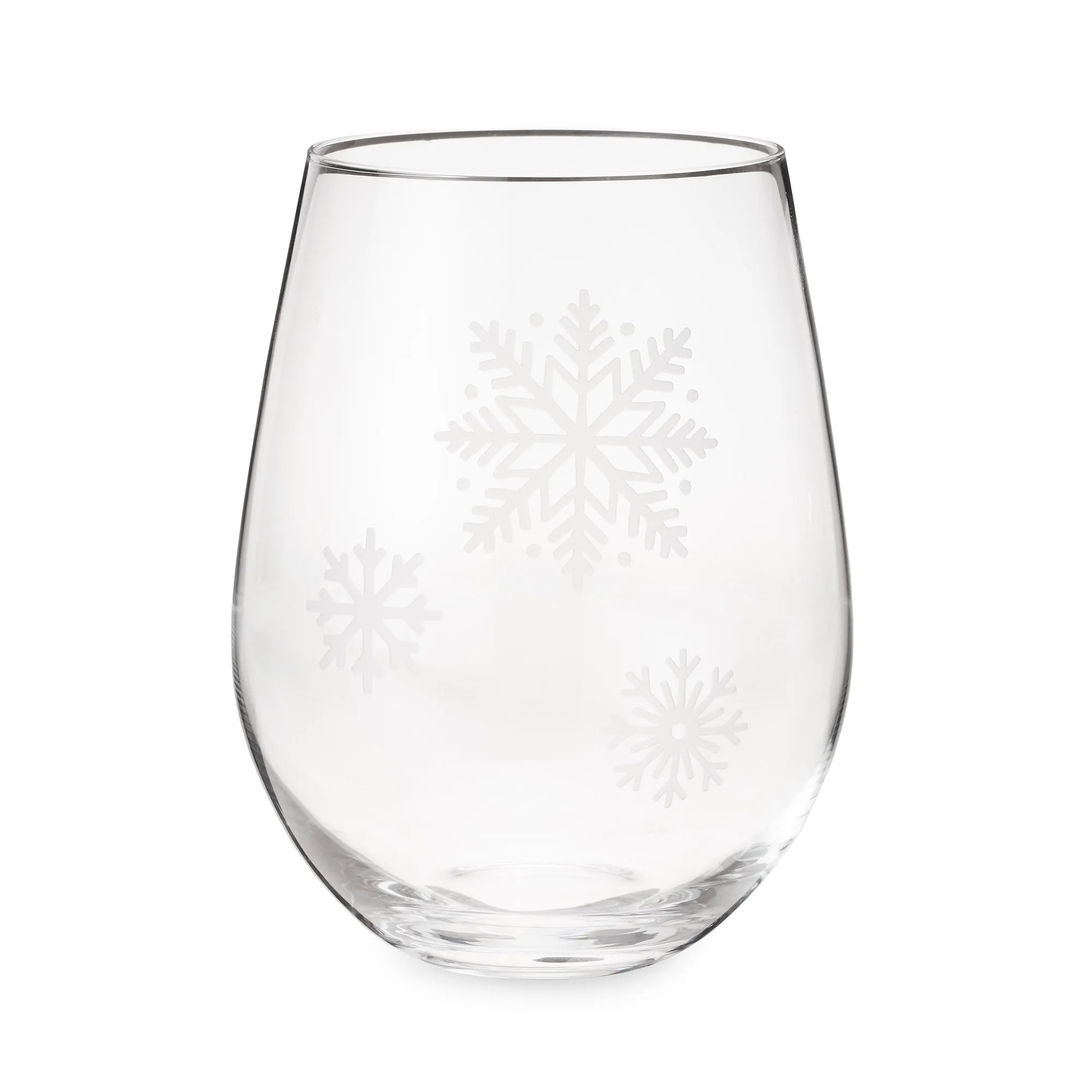 Scattered Snowflakes Stemless Wine Glass