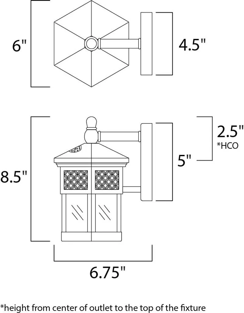 Scottsdale EE 6" Single Light Outdoor Wall Mount in Country Forge