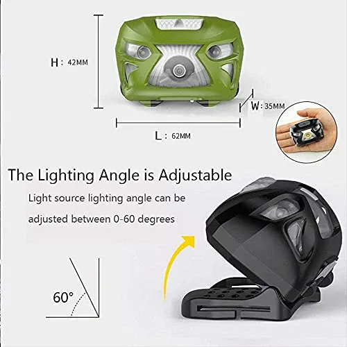 SeeBright LED Headlamp 1100 Lumen Flashlight with Motion Sensor, USB Rechargeable, Waterproof (IPX6) - Perfect for Camping, Hunting, Running, Fishing or Cycling for Adults (White)