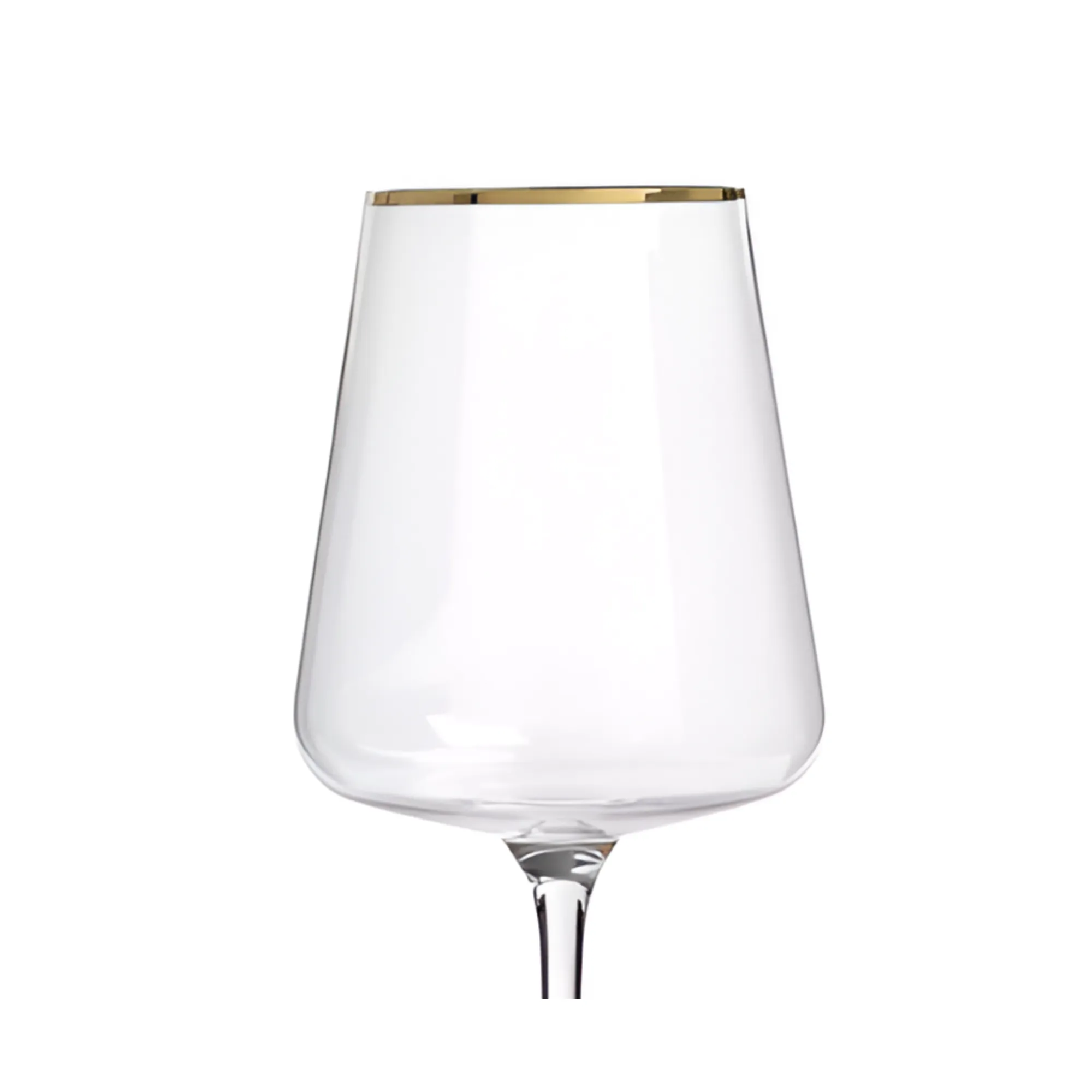 Set of 4 Transparent 450ml Shining Crystal Wine Glasses with Gold Rim