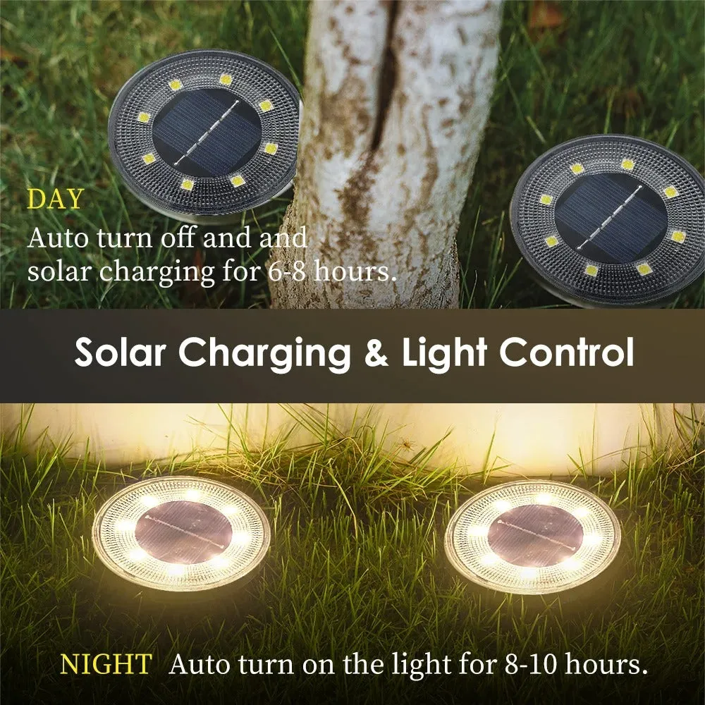 Solar-Powered LED Ground Lights