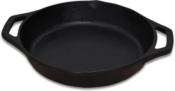 Sparkenzy Cast Iron Skillet with lid | Pizza Pan | Pre Seasoned | Oven Compatible | 10 inch