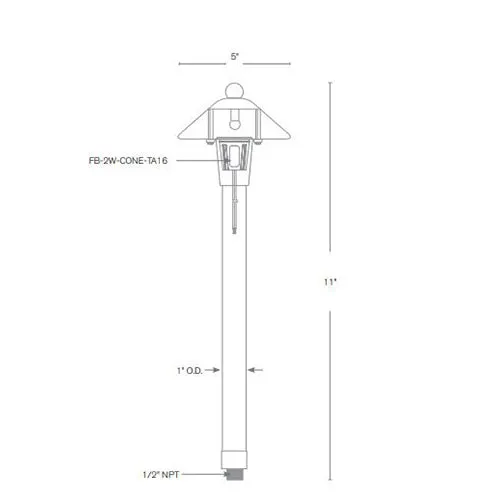 SPJ Lighting SPJ-HPL-5-PETITE-LED 2W Solid Brass Petite Pathway Light