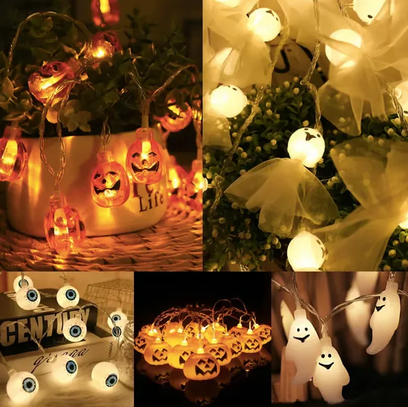 Spooky LED Pumpkin String Lights – Perfect Halloween Decoration for Your Home!