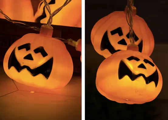 Spooky LED Pumpkin String Lights – Perfect Halloween Decoration for Your Home!