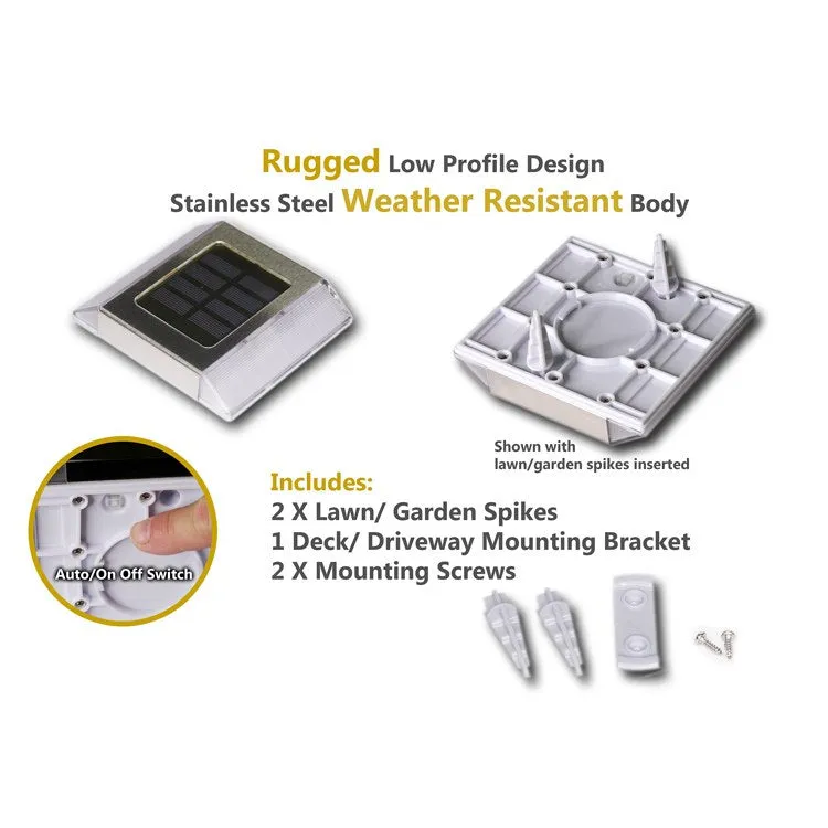 Stainless Steel Solar Path Light 2-Pack