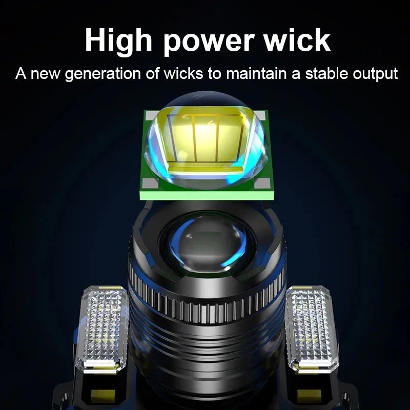 Super Powerful Headlamp IR Sensor Long Shot LED Headlight High Power Head Flashlight Fishing Lantern 800M Rechargeable Head Lamp