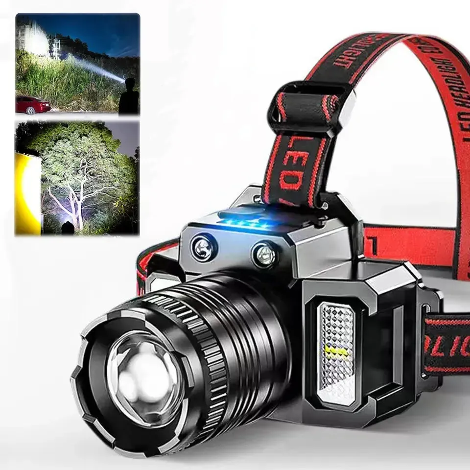 Super Powerful Headlamp IR Sensor Long Shot LED Headlight High Power Head Flashlight Fishing Lantern 800M Rechargeable Head Lamp