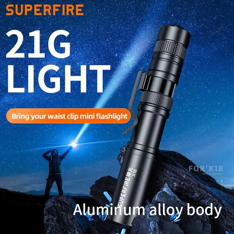 SUPERFIRE X18/L28 Pen Light Mini LED Flashlight Pocket Portable Handheld Torch for Camping Fishing Emergency EDC Lantern