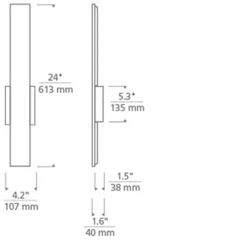 Tech Lighting 700OW Blade 24 Outdoor Wall