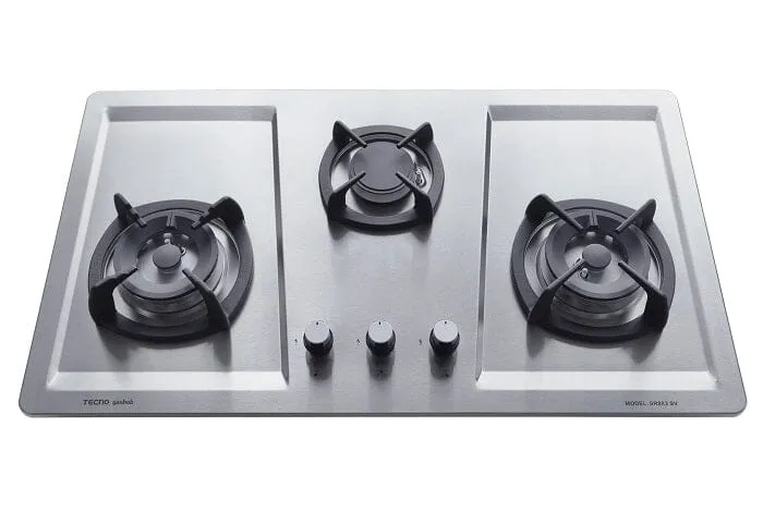 Tecno Uno SR 883 SV Stainless Steel Hob Stainless Steel 86cm, V.V.S , INFERNO*  3 Burner (2x Big, 1x Medium)