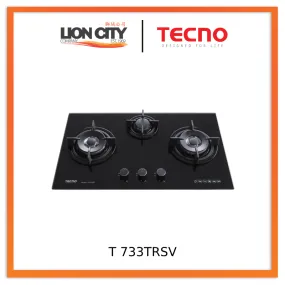 Tecno Uno T 733 TRSV Toughened Glass Hob (SCHOTT) Black 76cm  3 Burners (2x Big, 1x Medium)