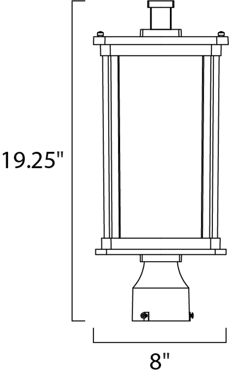 Terrace E26 19.25" Bronze Deck Post Light