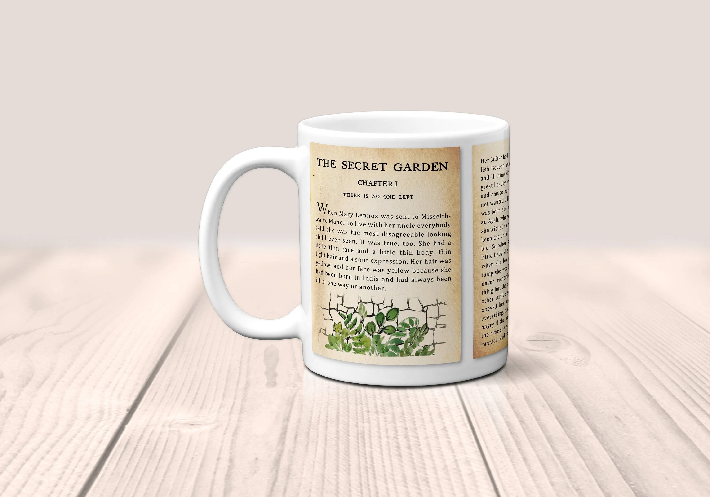 The Secret Garden by Frances Hodgson Burnett Mug. Coffee Mug with The Secret Garden Title and Book Pages,Bookish Gift,Literature Mug