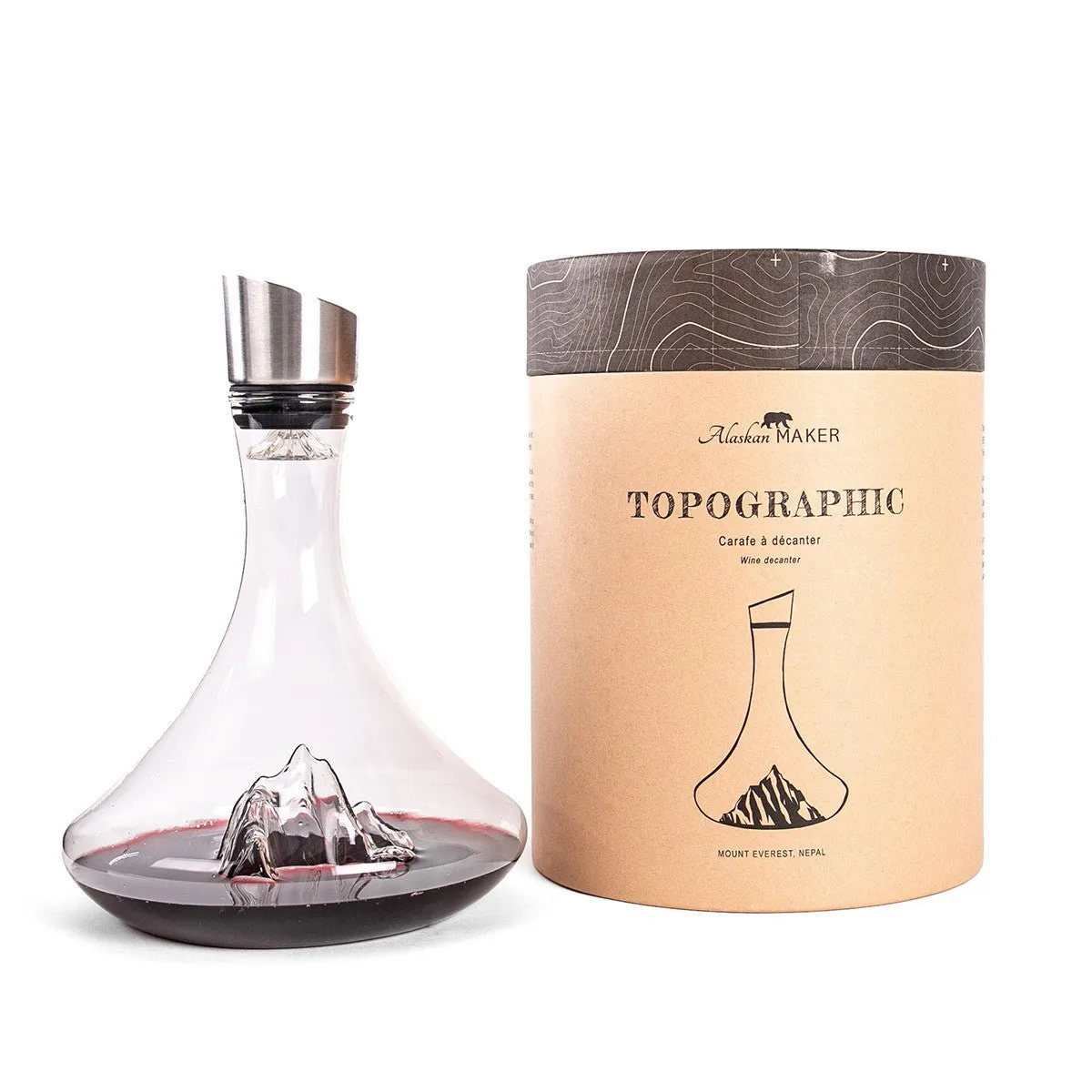 Topographic Wine Decanter - Mount Everest