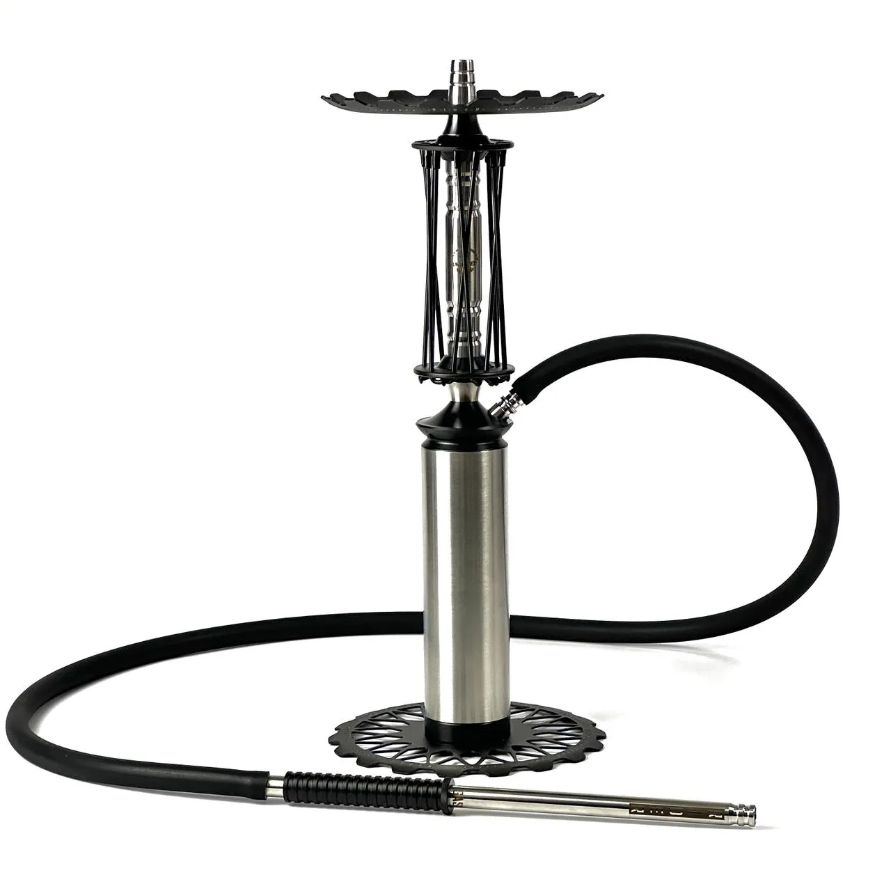 Trumpet Hookah Rider Black with a Metal Base