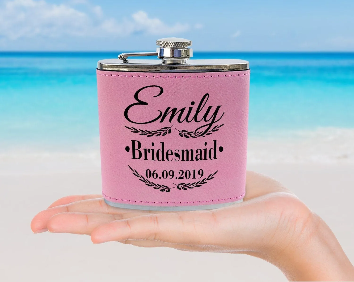 Unique Engraved Black Flasks Personalized Womens Gift 21st Birthday Favors Girls Trip Present Wedding Party Bridesmaids Thank You Gifts