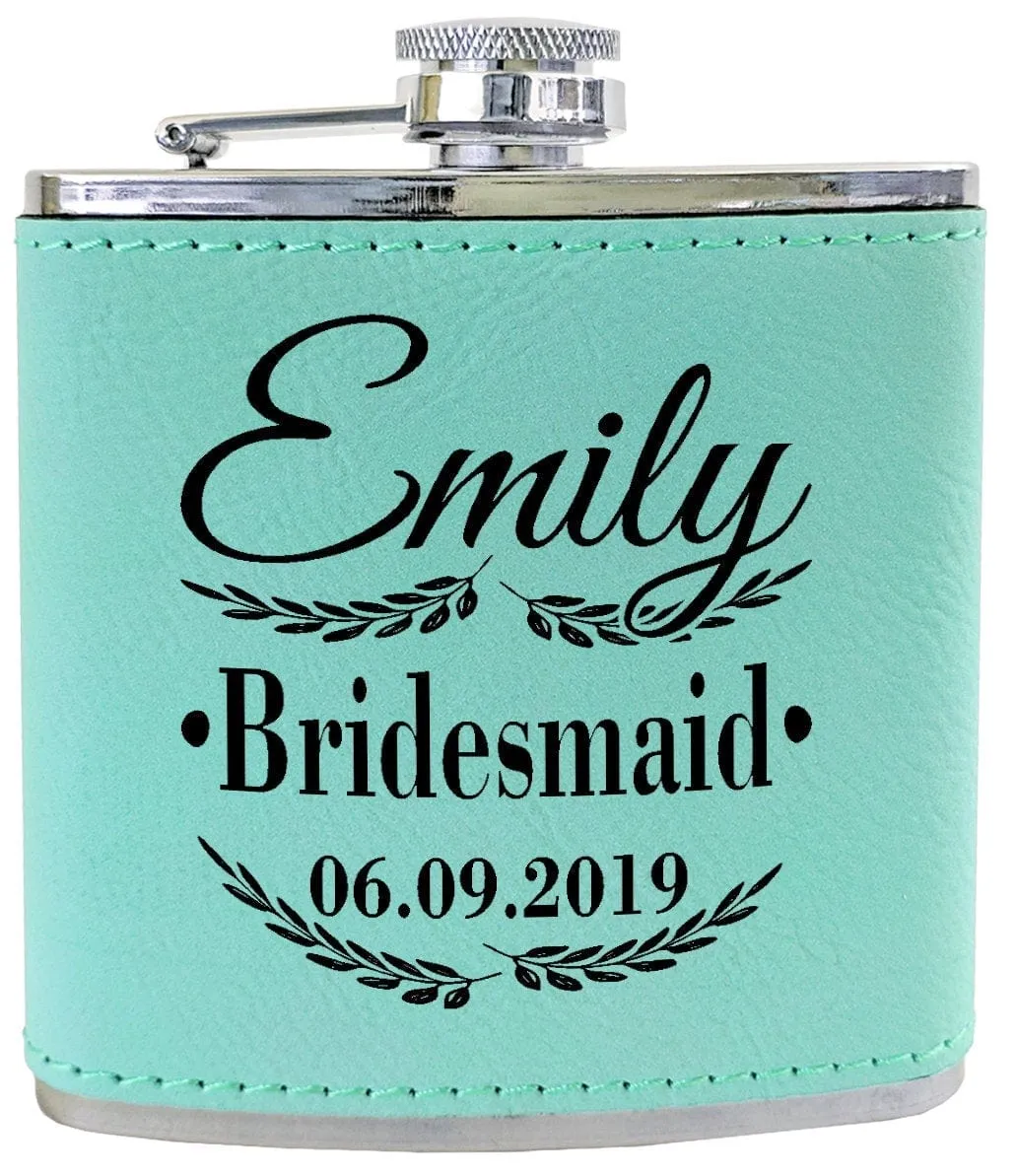 Unique Engraved Black Flasks Personalized Womens Gift 21st Birthday Favors Girls Trip Present Wedding Party Bridesmaids Thank You Gifts