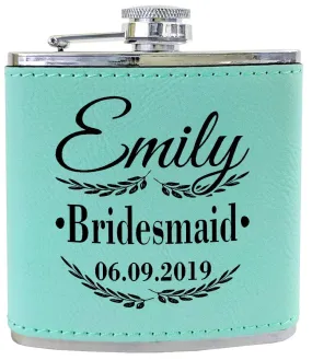 Unique Engraved Black Flasks Personalized Womens Gift 21st Birthday Favors Girls Trip Present Wedding Party Bridesmaids Thank You Gifts