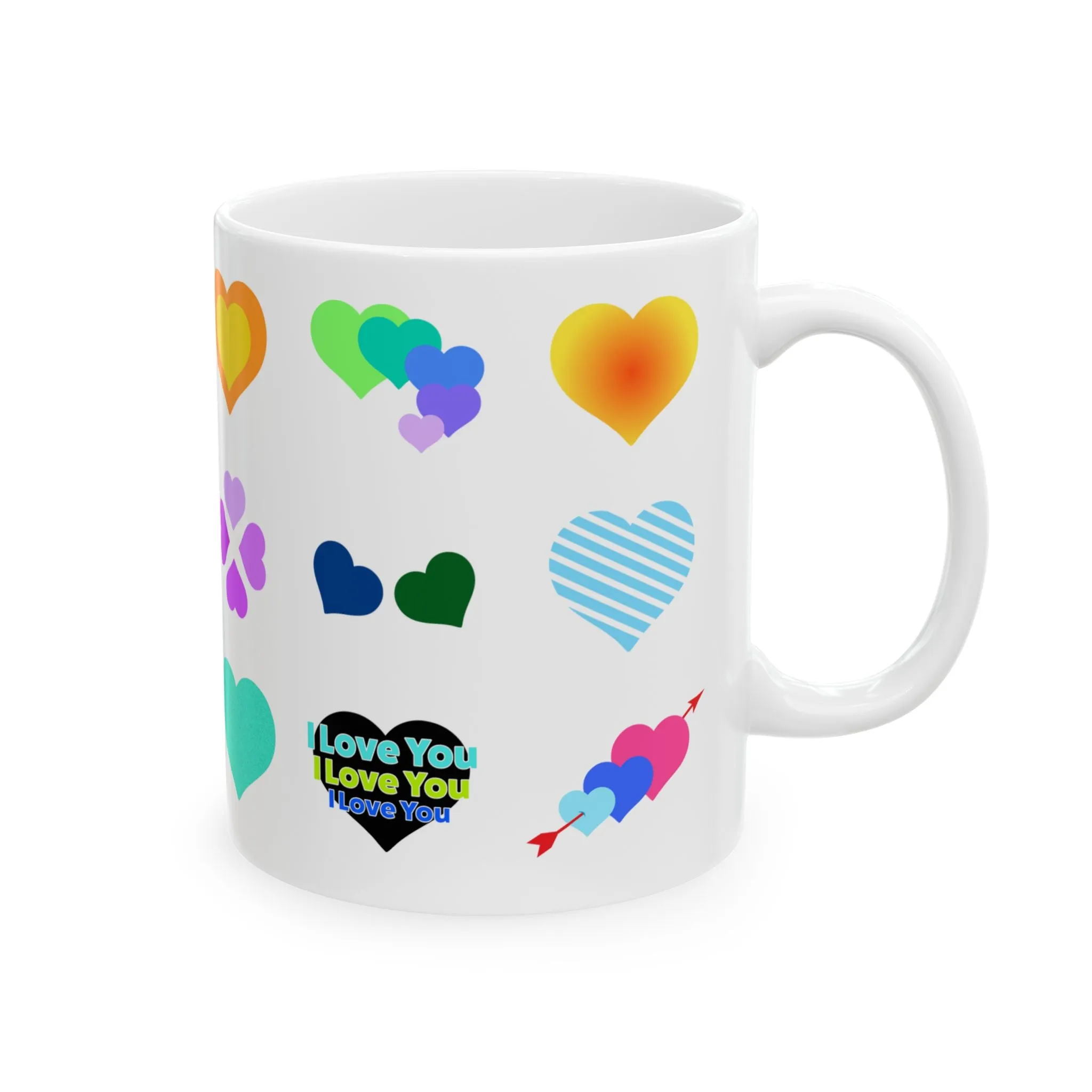 Valentine's Day Mug, Lover Coffee Mug, Valentines Day Gift, Colorful Heart Shape Mug, Valentines Gift for Her, Gift for girlfriend