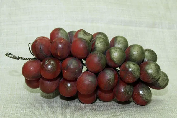 Vintage Czech Grape Clusters, Small Red with Gold Splash