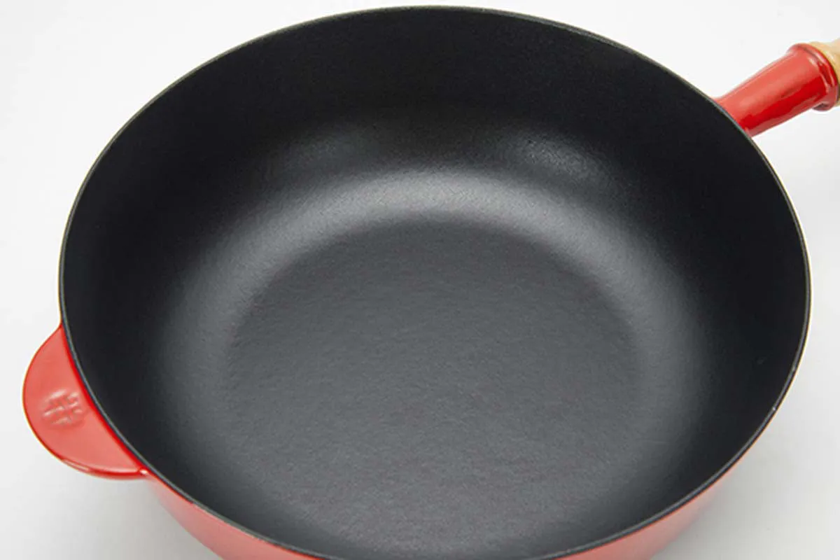 WANGYUANJI Enameled Cast Iron Wok with Cover