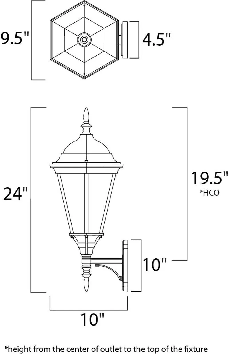 Westlake 9.5" Upright Outdoor Wall Mount